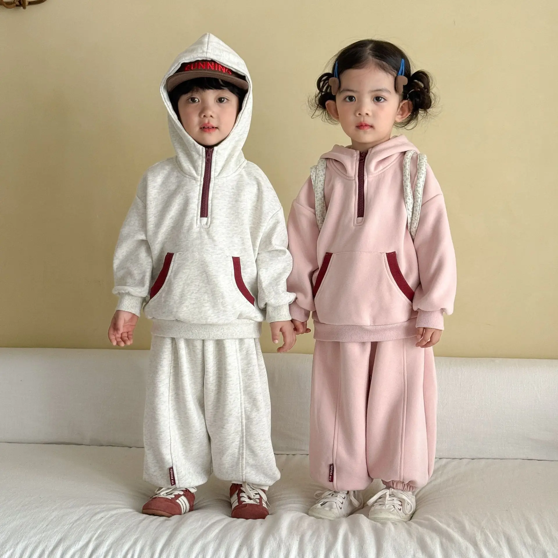 2026 Autumn New Children Long Sleeve Clothes Set Boys Girls Loose Sweatshirt + Sweat Pants 2pcs Suit Kids Casual Outfits