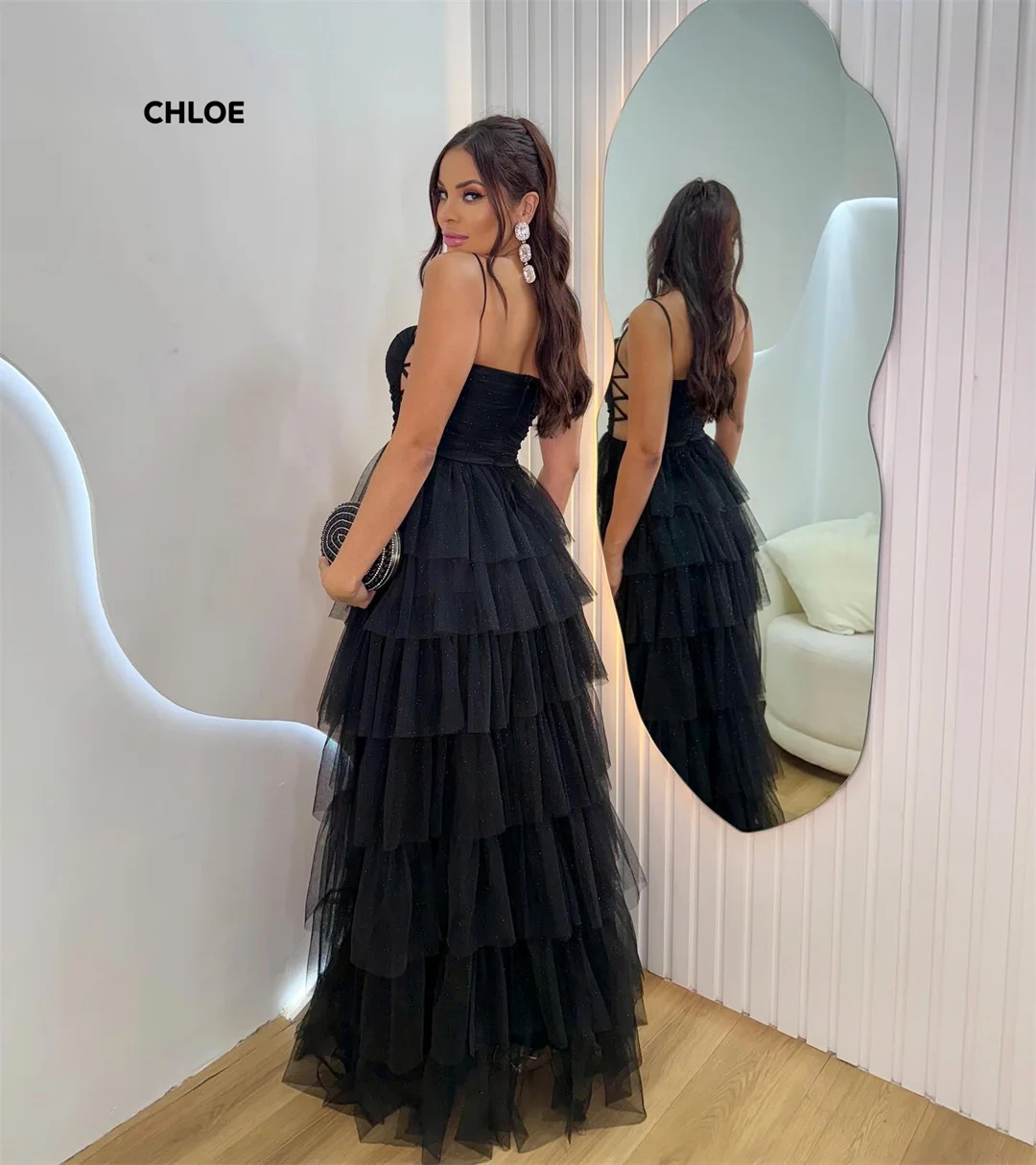 Robe longue élégante sur mesure, épaules dénudées, robes de soirée élégantes pour femmes, ligne A, sans manches, pour bal de promo, 2024