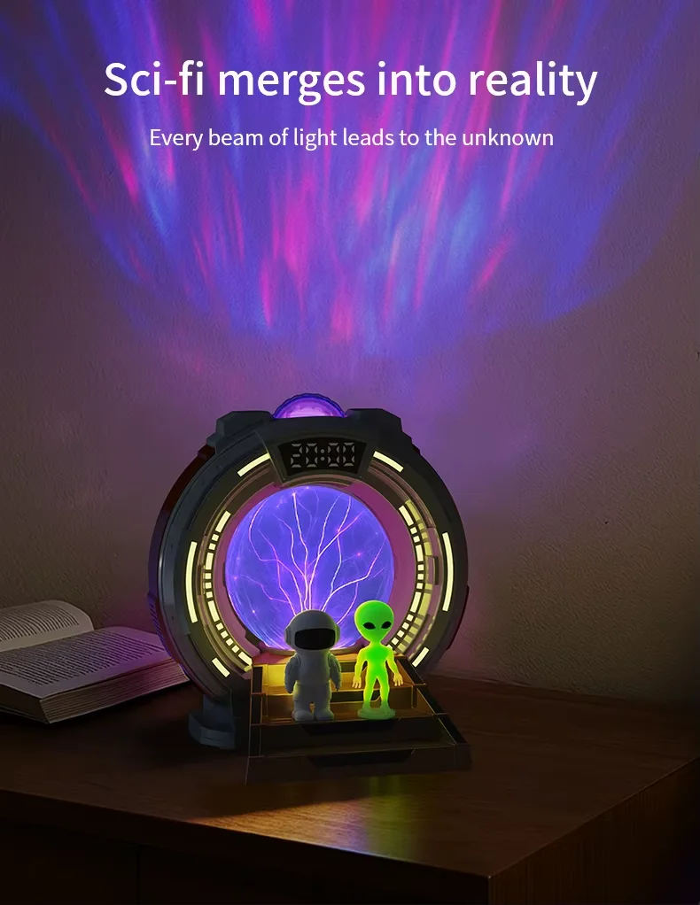 Portable household bedroom projector lamp with digital clock
