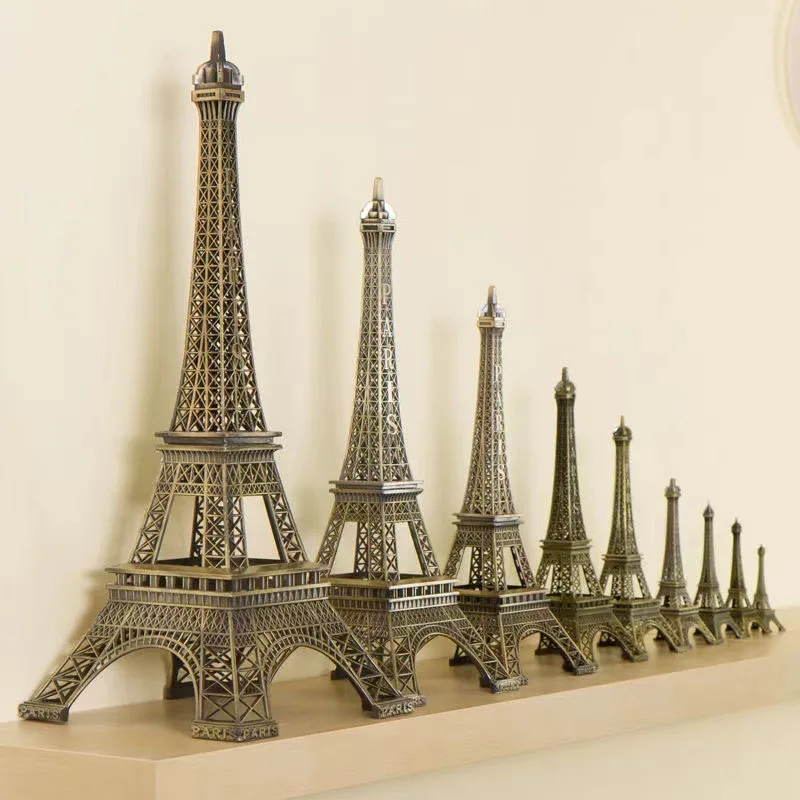 Bronze Paris EIFFEL Tower โลหะหัตถกรรมอุปกรณ์ตกแต่งบ้าน Figurine รูปปั้นของที่ระลึกการออกแบบตกแต่งภายในบ้าน