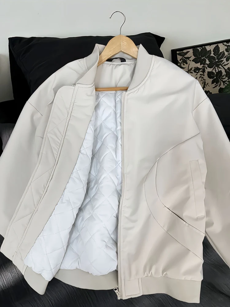 

Американская утепленная зимняя куртка-пилот для мужчин, хлопковое пальто свободного кроя, теплая верхняя одежда в бейсбольном стиле