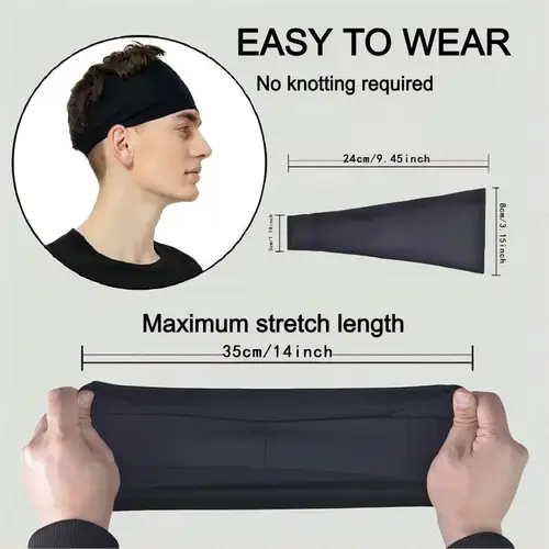 Imagen 2 del producto Banda para el sudor deportiva para hombres, diseño de malla transpirable, diademas elásticas, diademas para Yoga o correr, Yoga, entrenamiento físico