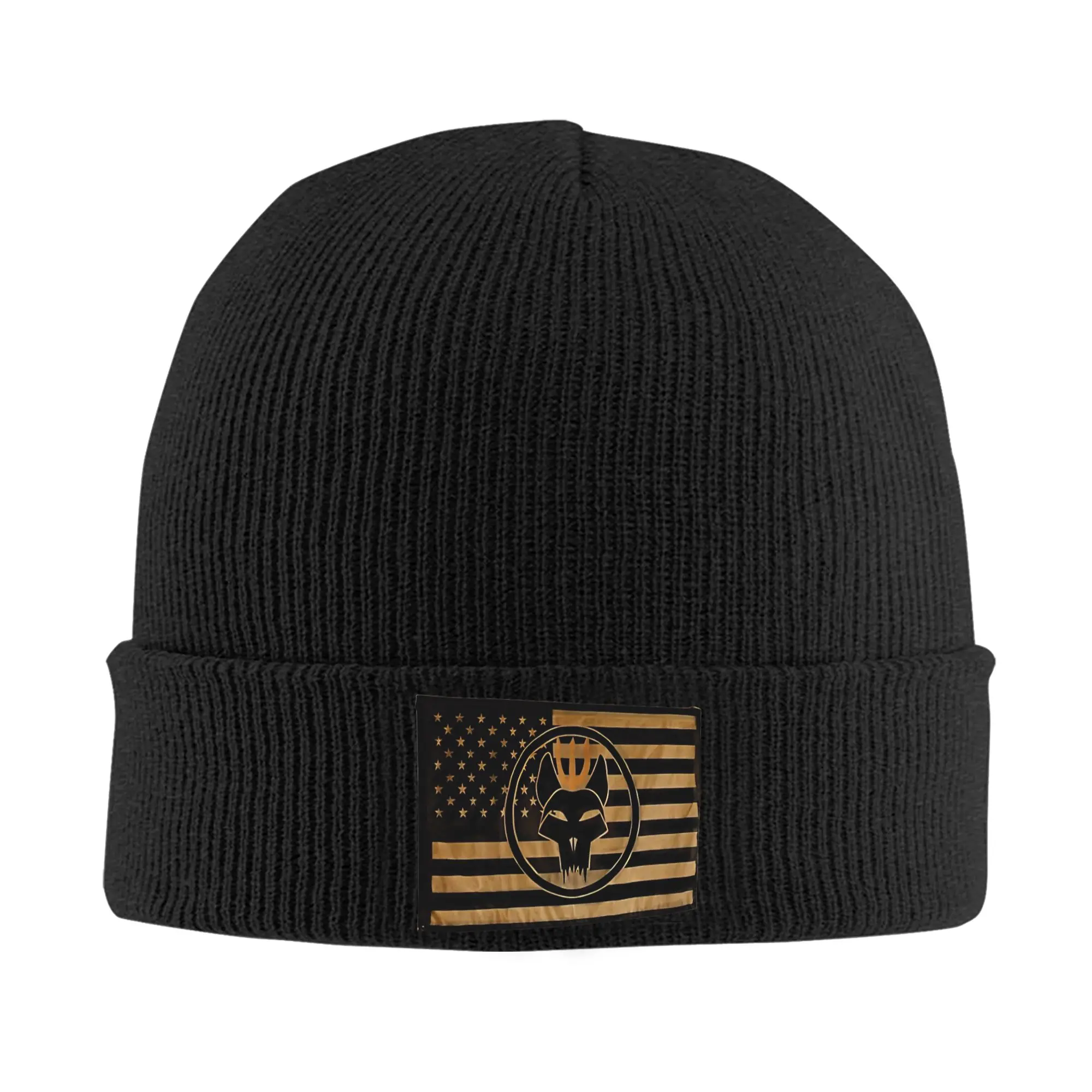 SEAL TEAM BRAVO BW FLAG Bonnet Hats  Beanie Hats Autumn Design Knit Hat Y2K Cool Men Women Gym Elastic Cap