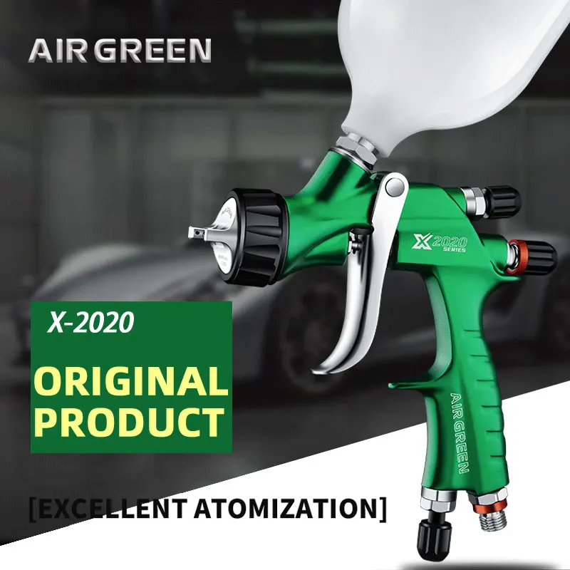 Manufacturer Car Painting Spray Gun AIR GREEN Professional Automotive Tools HVLP X-2020 Clear Coats Nozzle Size 1.3MM