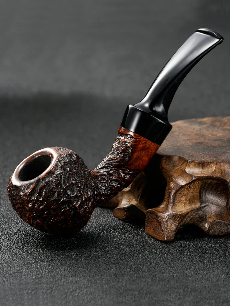 

Handmade Old Style Miniature Pipe Stovepipe Snuffbox Portable Palm Size for Men Cherry Wood Traditional Old Fashioned Pipe