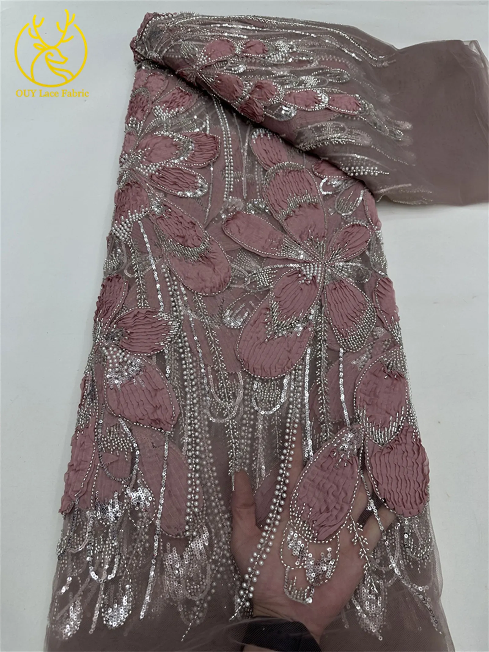 موضة الأفريقي مطرز أقمشة الدانتيل 2025 جودة عالية فاخرة النيجيري الفرنسي الترتر أقمشة الدانتيل للنساء فساتين الحفلات الخياطة