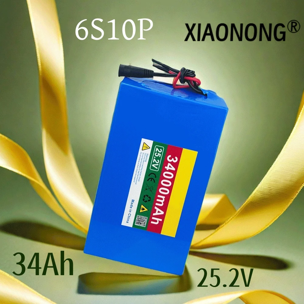 

6S10P 25.2V 34000mAh 18650 Lithium High-quality Batterie Pack Protection Rechargeable battery + Chargeur