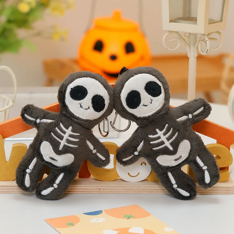 Skeleton Plush Toys Anime Cute Stuffed Dolls Creative Home Decor Halloween Gift Bag Pendant Key Chain