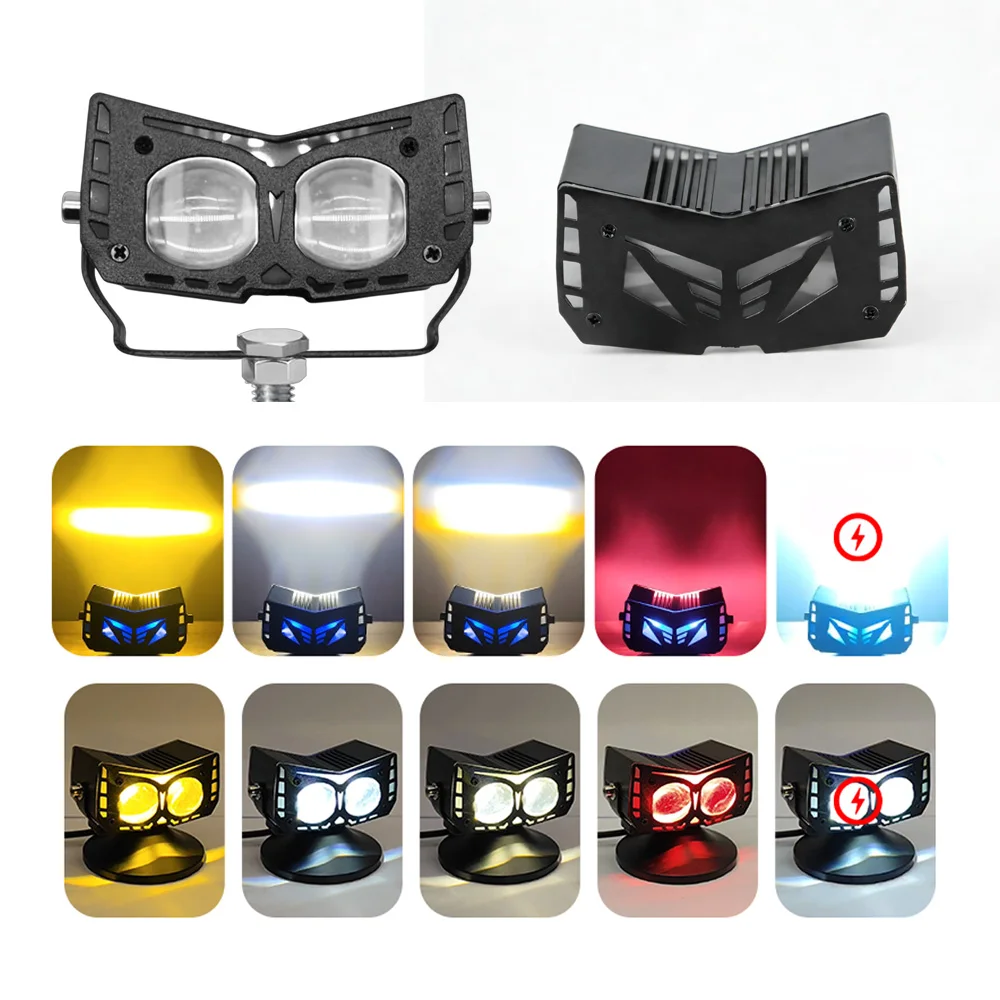 

Bat motorcycle spotlight Dual Light Devil's Eye Lens External Strong Light Burst Electric Vehicle Spotlight For Car SUV UTV Truc