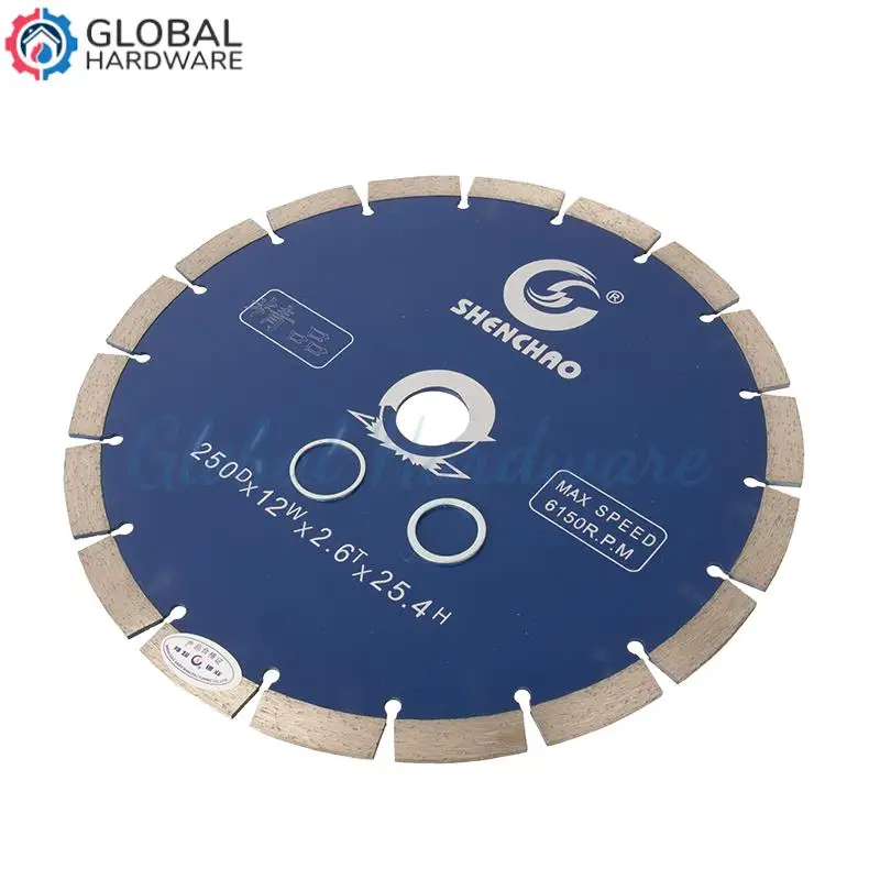 250mm Dry Cutting Diamond Saw Blade: Multi-Purpose Cutter for Angle Grinder, Perfect for Stone & Concrete + Tooth Guard