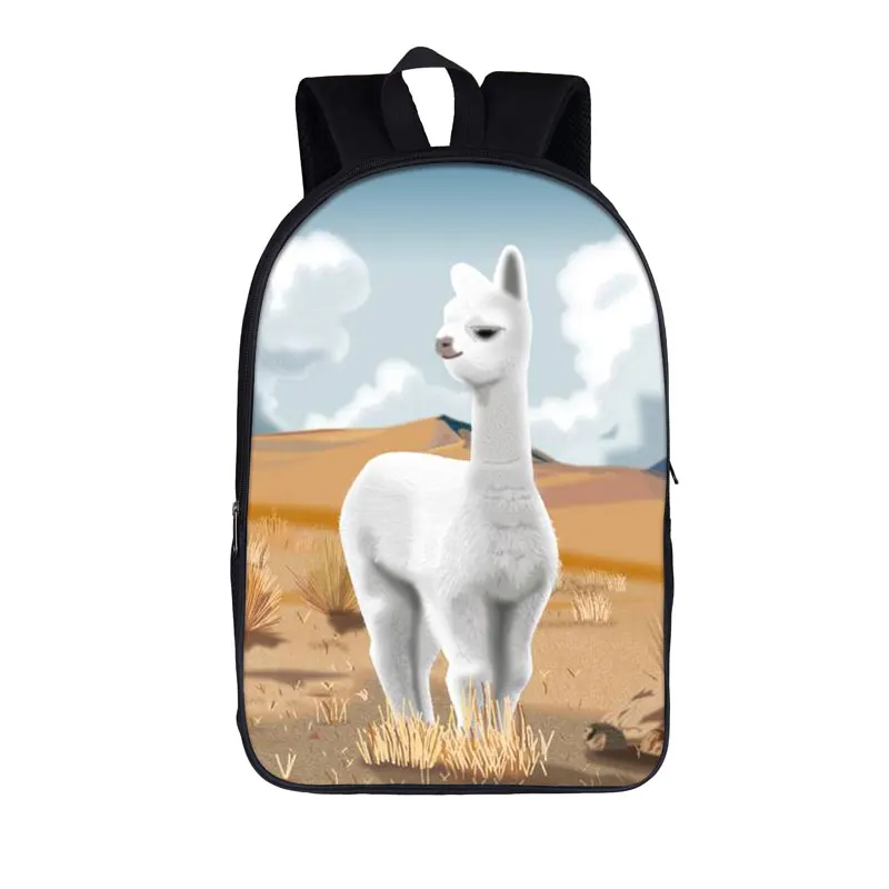 Flowers Cute Alpaca Printing Backpack for Teenager Boys Girls Children School Bags Llamacorn Laptop Backpack Kids Book Bag Gift