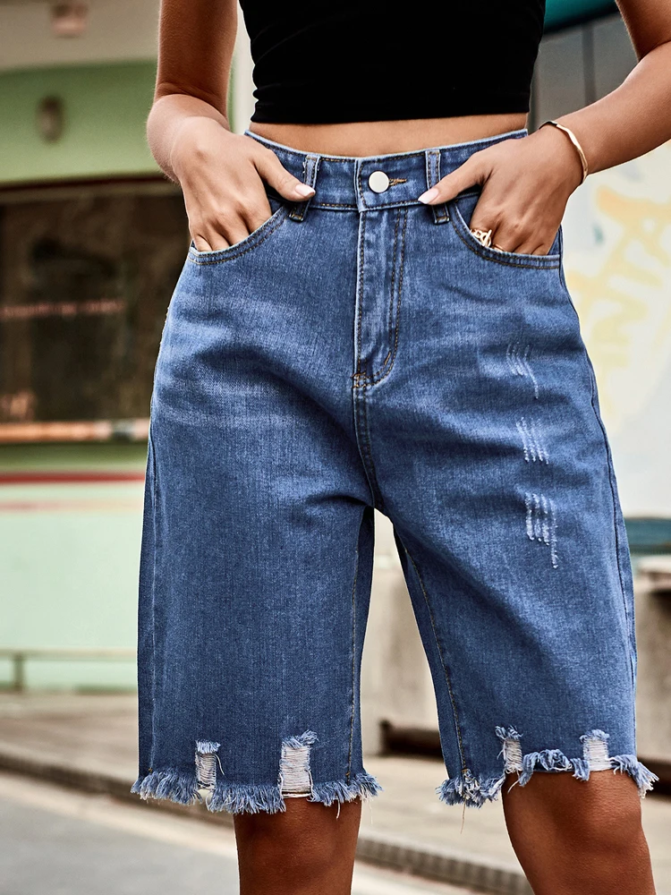 

New Summer Fashion Women's Jean Shorts,Casual Jean Shorts,Hole Jean Shorts,Tassel Jean Shorts For Ladies,Woman's 2025 Clothing