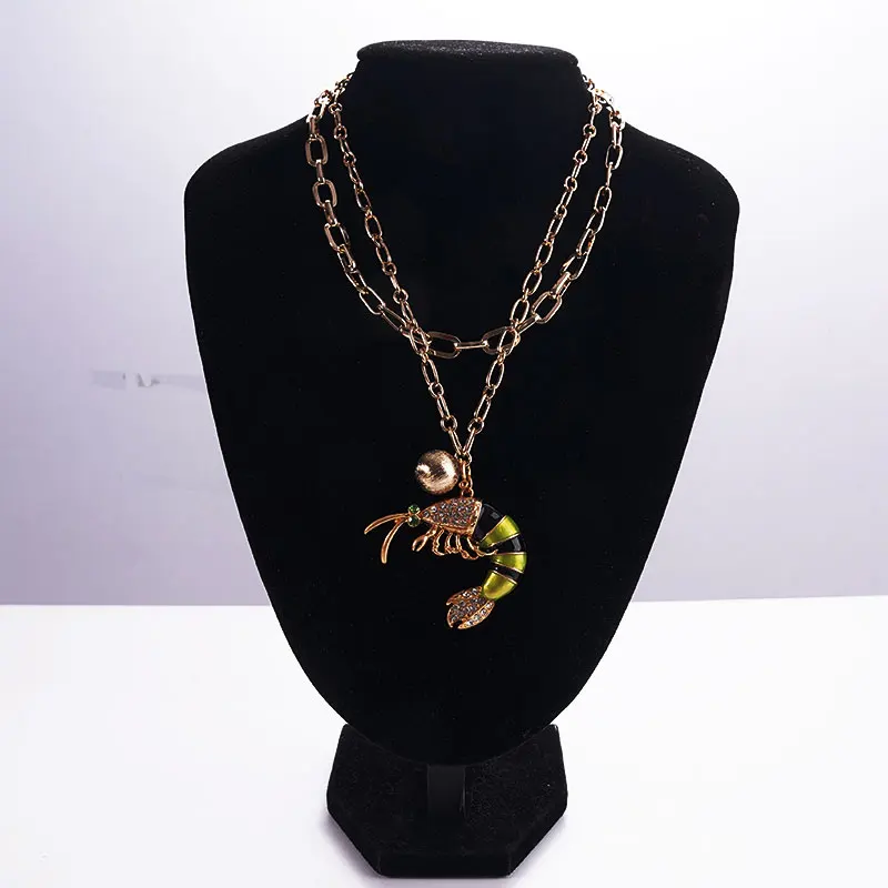 

Adjustable Double-Layer Chain Lobster Pendant Neck Ornament Suitable For Women To Wear As A Birthday Gift