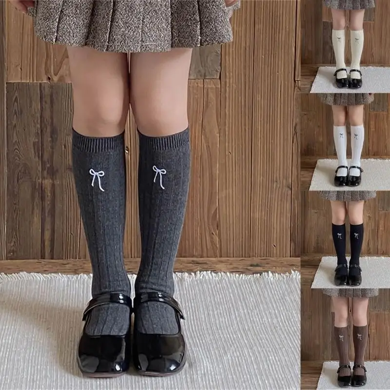 K8GF Soft و Sweat -Tube الأنبوب الأنبوب الأنبوب الجوارب القطن للأطفال مع تصميم القوس