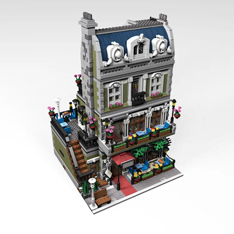 3797pcs MOC Parisian Restaurant Extended Modulared Model Building Blocks Architecture Toy Assemble DIY Christmas Gift Idea Brick