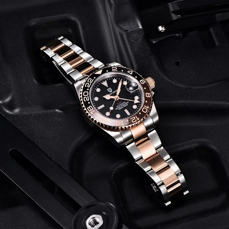 PAGANI DESIGN 2024 40MM New GMT Men Mechanical Watches NH34 AR Sapphire Automatic Watch 100M Waterproof Sports Watches for Men 
