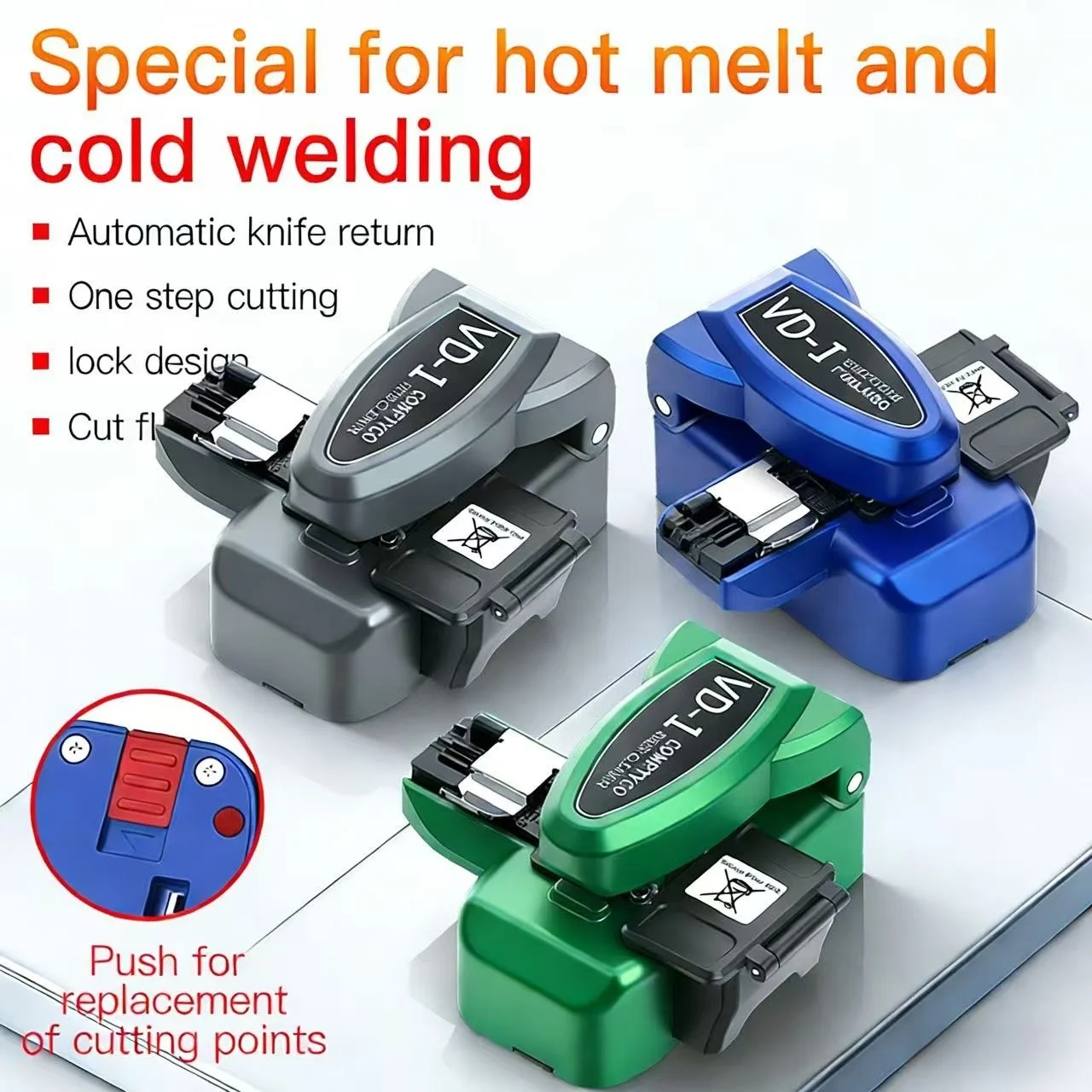 

VD-1 One-step Fully COMPTYCO Automatic High Precision Fiber Optic Cleaver Optical Fiber Fusion Splicer Cutting Knife FTTH Tool