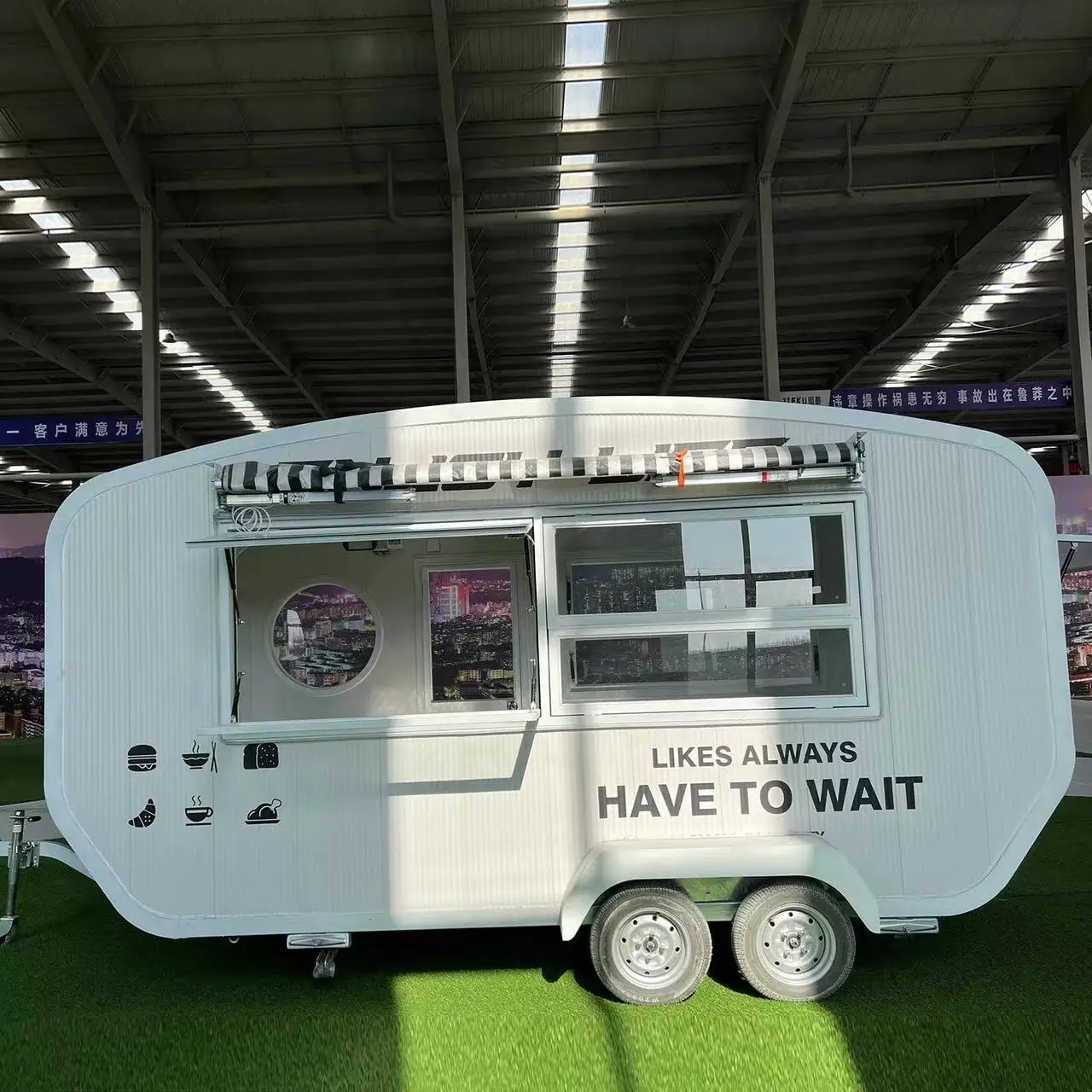 Customized Mobile Coffee Burger Ice Cream Fully Equipmend Fryer Trailer Food Truck Manufacture