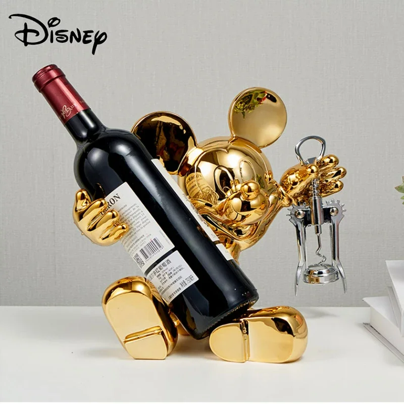 

HEROCROSSDisneyAnime MickeyMouse Wine Rack Model Dolls Cartoon Figure Collection Resin Statue Room Decor Ornament Christmas Gift