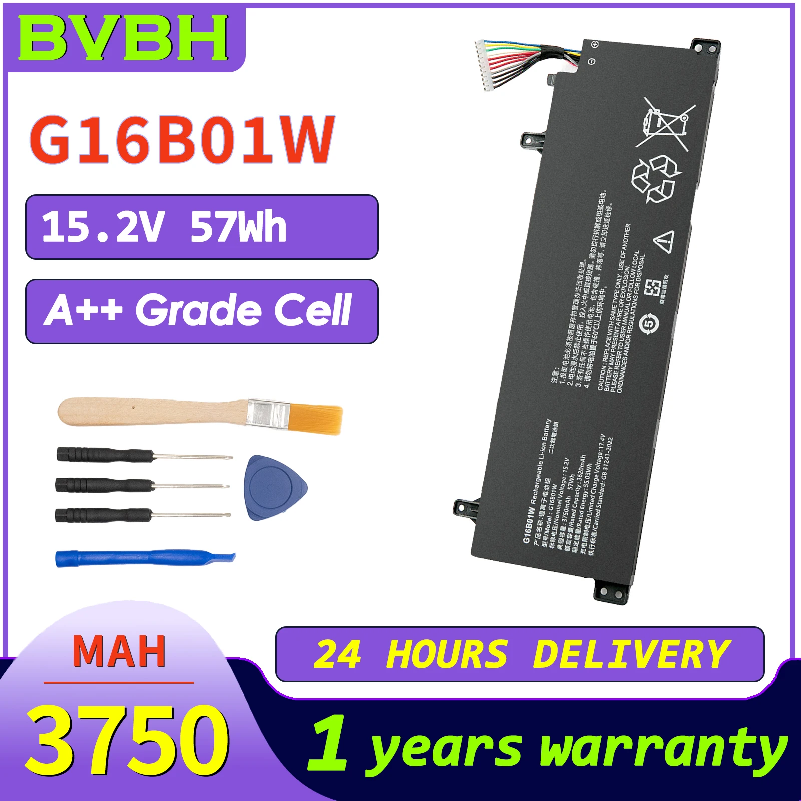 BVbh G16B01W Laptop Battery G16B02W/G16B03W For Redmi G 2020,RedmiG RUILONG 2021 Redmi G Pro Gamebook  2022 Ryzen 2024 3750mah