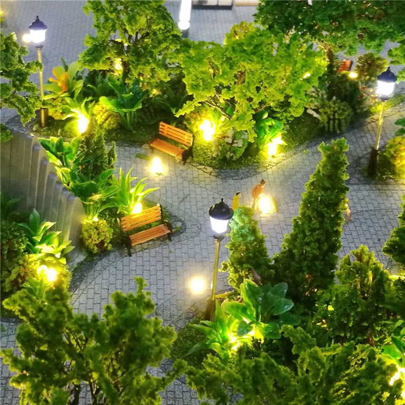 ชุดรถไฟจำลอง 30 ชิ้น ขนาด HO N O สเกล 1:150 พร้อมเก้าอี้ยาว ชุดโซฟา สำหรับจัดวางสวนสาธารณะ ถนน งานฝีมือพลาสติก จัดวางสวน/รางรถไฟ