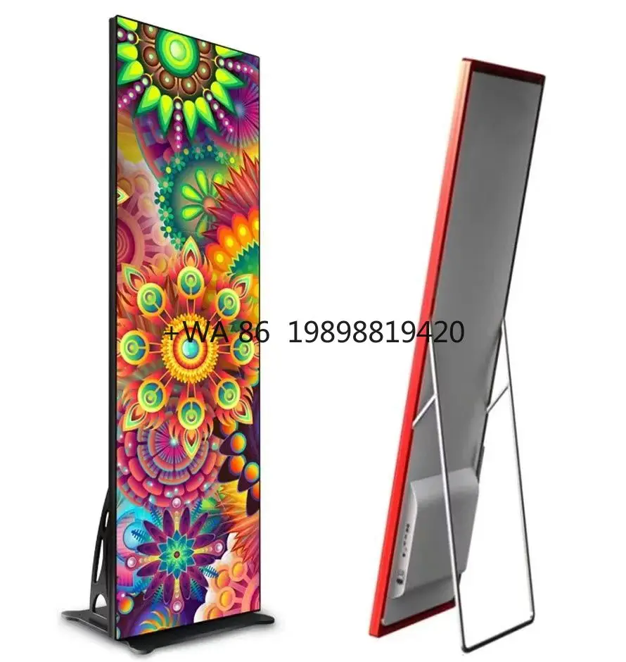 Advertising Player P2.5 Digital Advertisement Standing Mirror Led Poster for Shopping Mall Museum