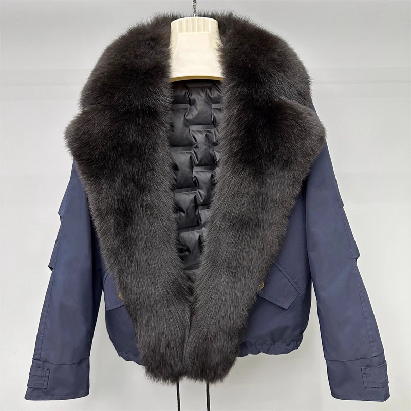 معطف نسائي جديد لشتاء 2025 من فرو الثعلب وياقة كبيرة من الفرو معطف y2k عالي الجودة موضة عالية الشارع سميكة للدفء فطيرة التغلب #4