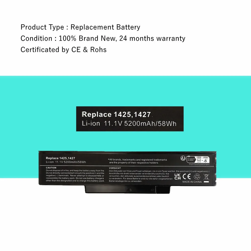 Laptop Battery For DELL Inspiron 1425 1426 1427 1428 Series BATHL90L6 BATEL80L9 BATEL80L6 BATCL80L9 BATHL91L6