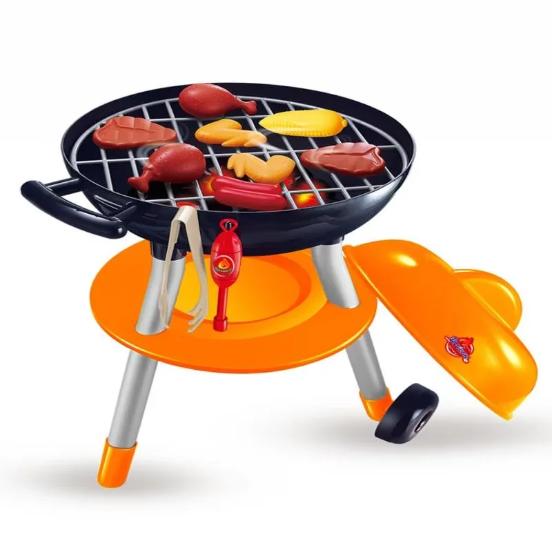 Kinder Küche Spielset Grill Spielen Miniatur Lebensmittel Simulation Holzkohle Feuer Grill Spielzeug Haus Spielen Outdoor Camping Spielzeug