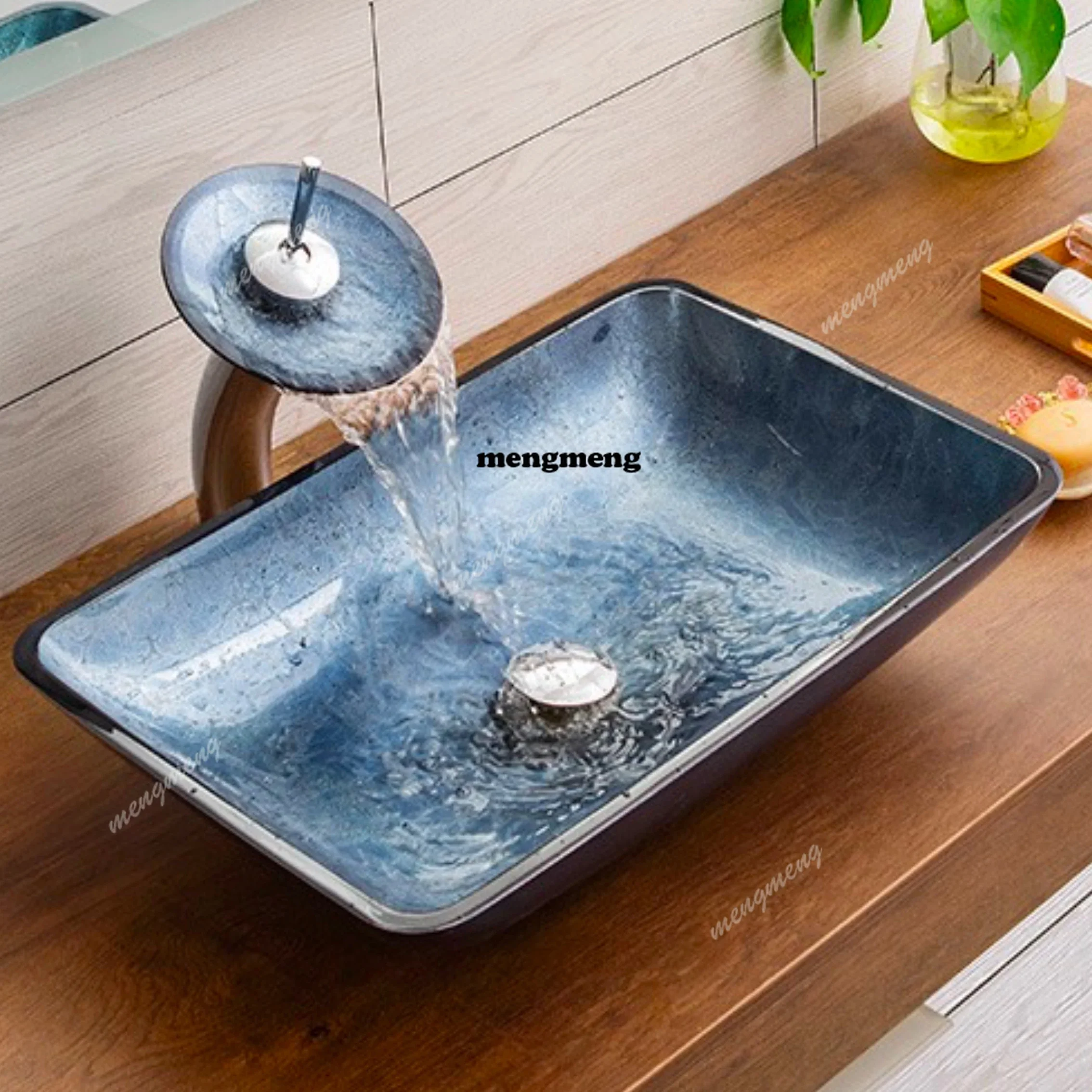 F150  Pure Color Tempered Glass Above Counter Basin Simple Art Basin Wholesale Wash  Bathroom Basin