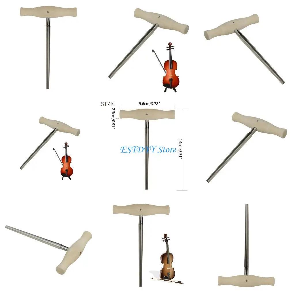 

G6DE Violin Making Peg Reamer Violin Reamer with Wooden Handle Violin Peg Hole Reamer