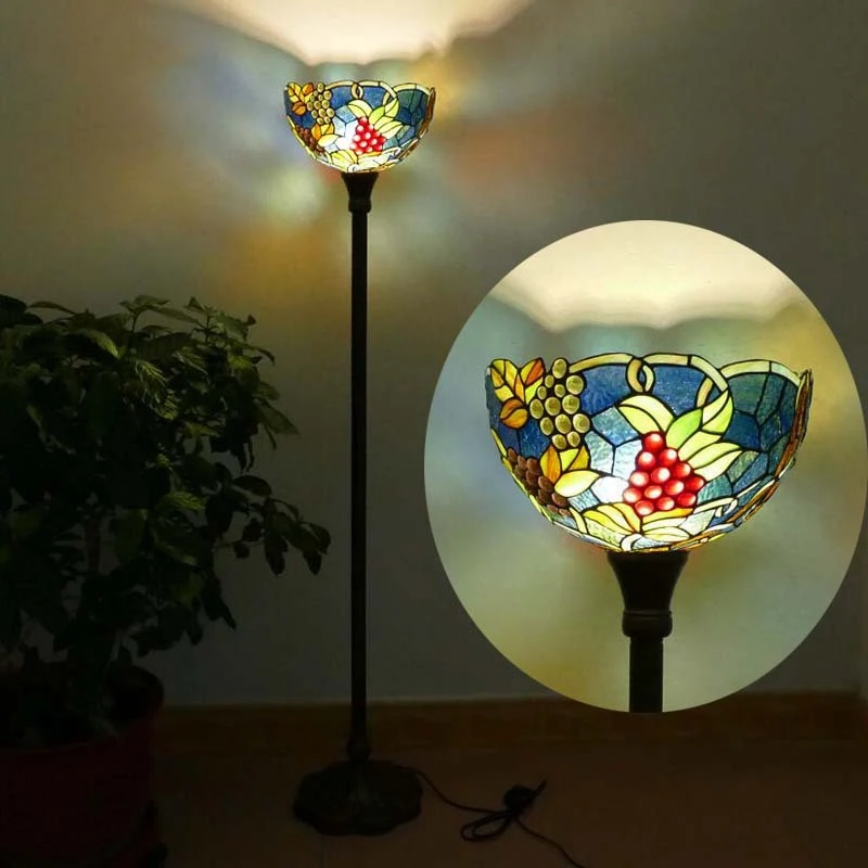 Hot Sale Stained Glass Floor Lamp Southeast Asia Country Retro Standing Lamp Home Decor for Living Room Bedroom
