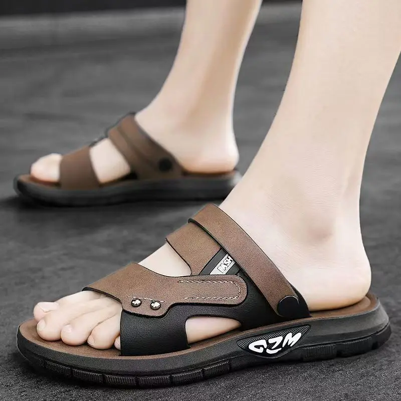 

Men's Dual Purpose Outdoor Beach Sandals Slippers Summer New Soft Sole Non Slip Waterproof Open Toe Casual Sports Sandals