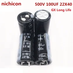 Nichicon GX/LQ-condensador PSU Snap-in LGX2H101MELZ40, 2 piezas/10 piezas, 100uF, 500V, 22x40mm, 500V100uF