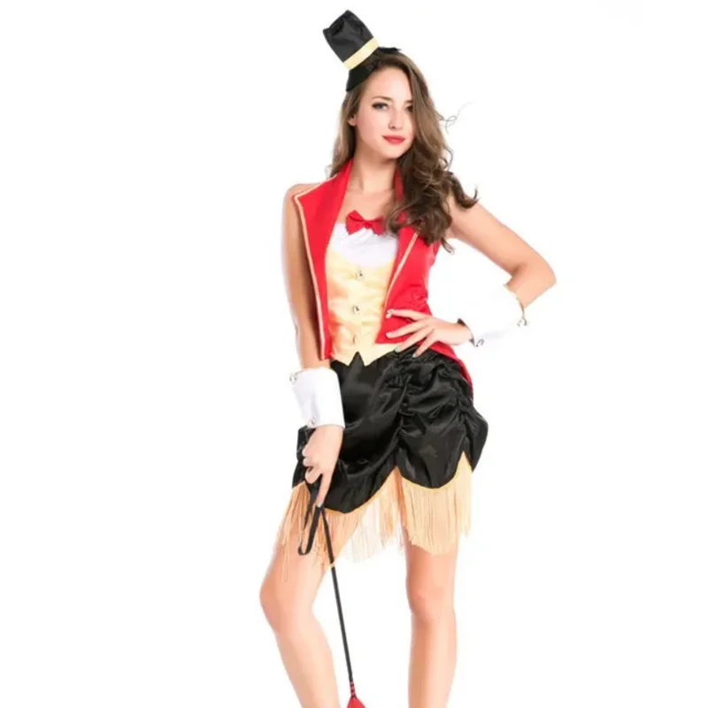 Halloween vampire magician ringmaster costume male circus leader tuxedo jacket vintage tailcoat fancy dress outfit for men women