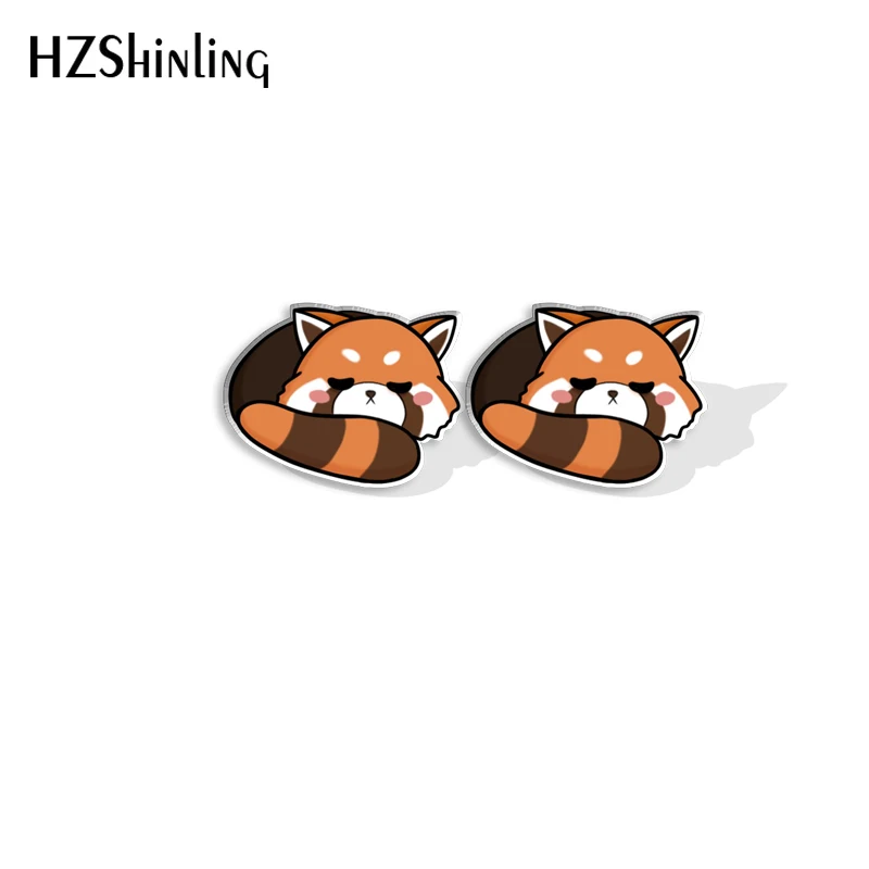 2023 New Red Panda Stud Earring Lovely Animal Acrylic Resin Earrings Epoxy Handmade Jewelry Gifts Friends