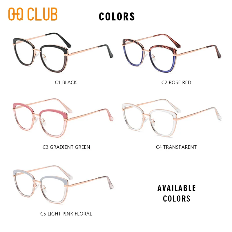 O-Q نادي العدسات البصرية Wo رجل نظارات للقراءة امرأة مكافحة الضوء الأزرق الزجاج الرجال النظارات الشمسية النساء هلالات دي محاضرة نظارات العين #4