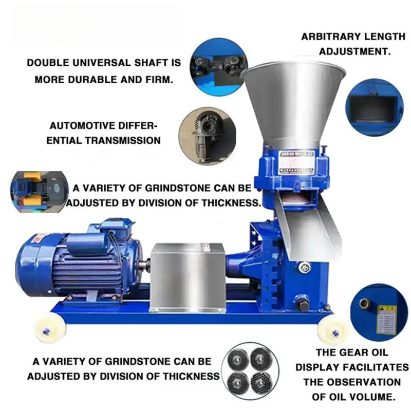 New High Productivity Alloy Material Wood & Feed Pellet Press Machine Custom Voltage  Pelletizer With 1 Year Warranty