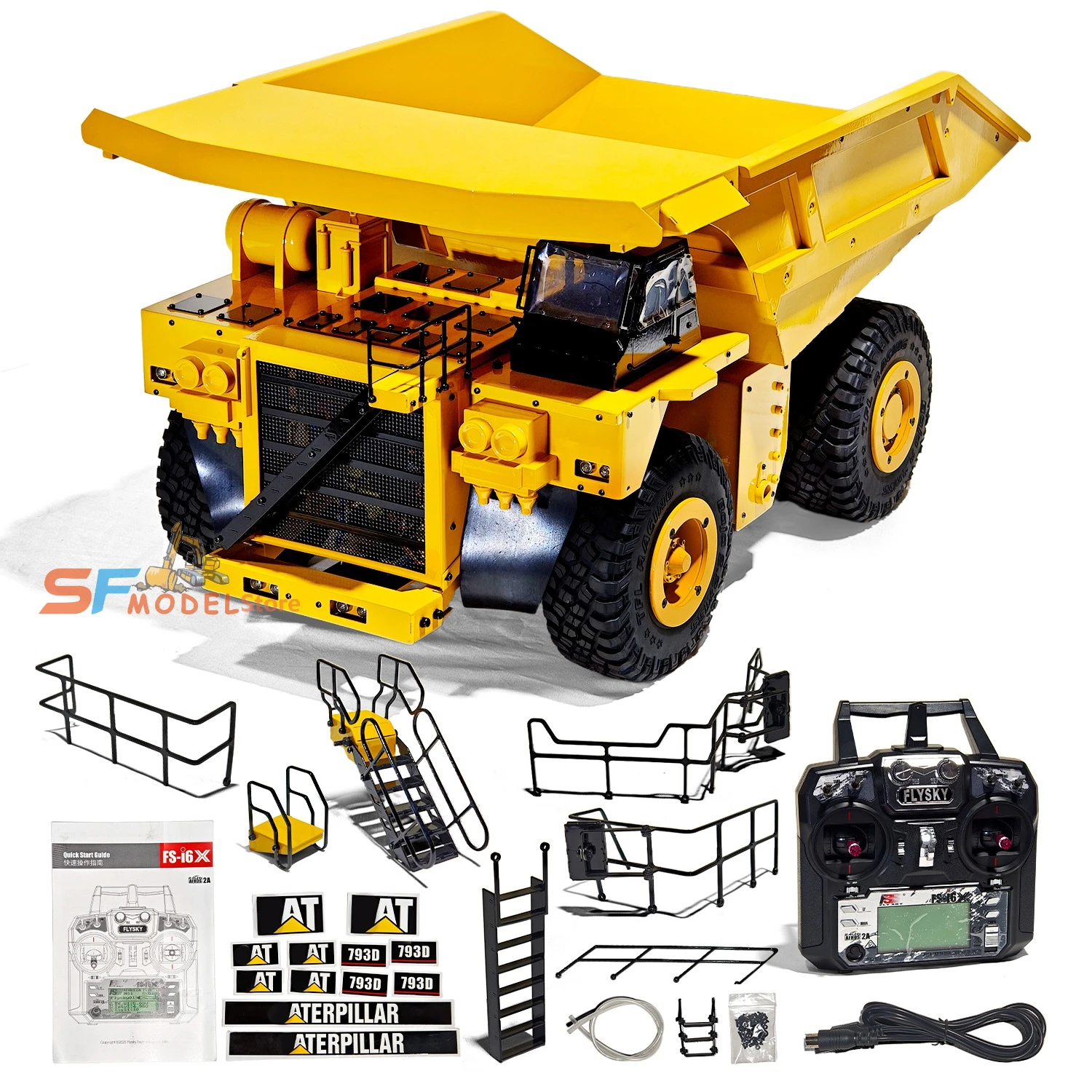 793D RC Truck 1/20 Metal Hydraulic Remote Control Mining Truck Model RTR Version Radio Remote Control with Lights Adult Toy