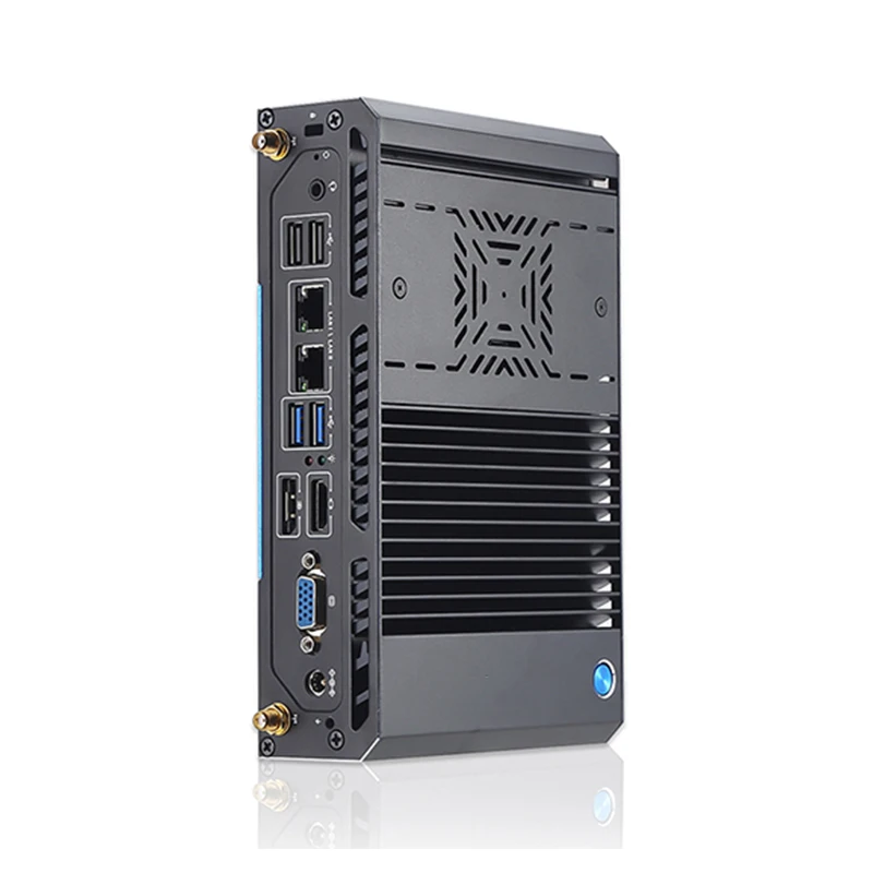 Fanless Mini PC Intel Core i7 1195G7 4COM Mini PC VGA HD-MI DP  USB*4 RJ11  1*PS2 Embedded Computer Industrial Control Host