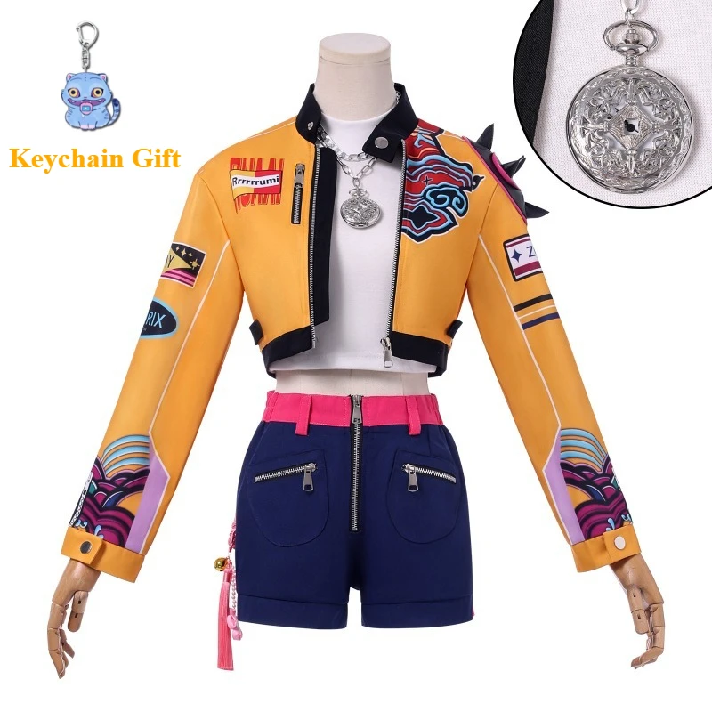 

Anime KPOP Demon Hunter Rumi Cosplay Costume Girls Group Lumi Stage Outfits Halloween Party Performance Uniforms