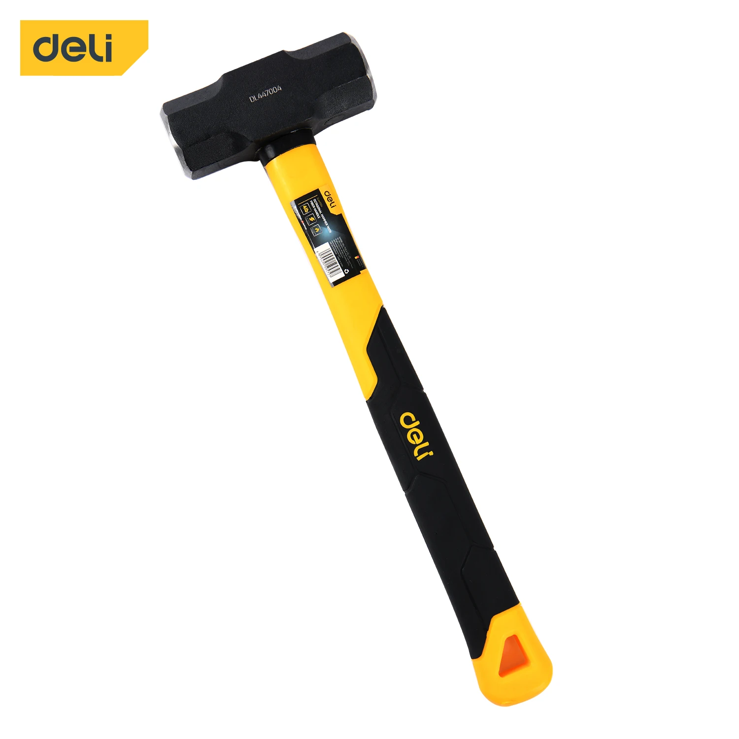 Deli 4LB Octagonal Sledge Hammer, Heavy-Duty Forged Steel Head, Ideal for Construction, Demolition, and DIY Projects