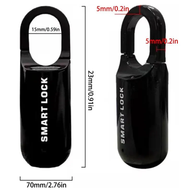 Smart Fingerprint Padlock Rechargeable Small Fingerprint Lock for School Gym Locker Biometric Keyless Thumbprint Electronic Lock