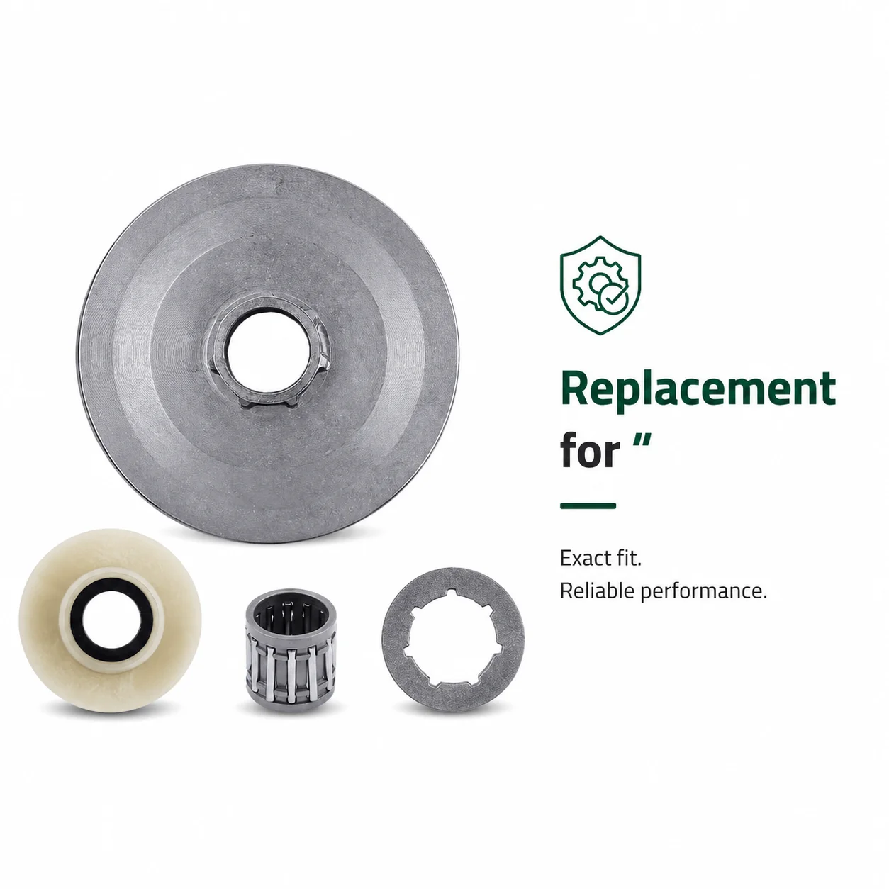 For Chinese Chainsaw 4500 5200 5800 45cc 52cc 58cc Clutch Drum Sprocket Rim Kit w/ Needle Bearing Worm Gear Replacement Parts
