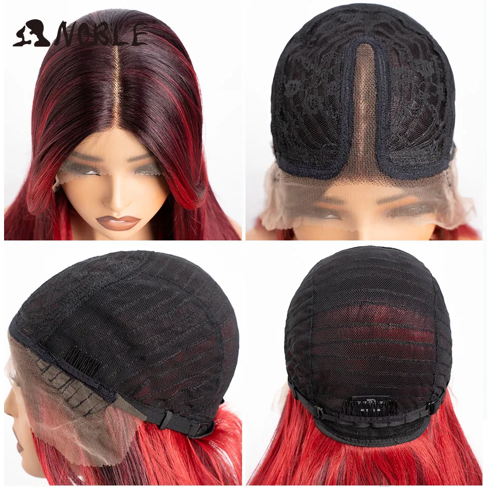 Synthetic Lace Front Wig 26 Inch Burgundy Ombre Red Highlight Butterfly Cut Long Face Framing Layered Heat Resistant Wig For Wom