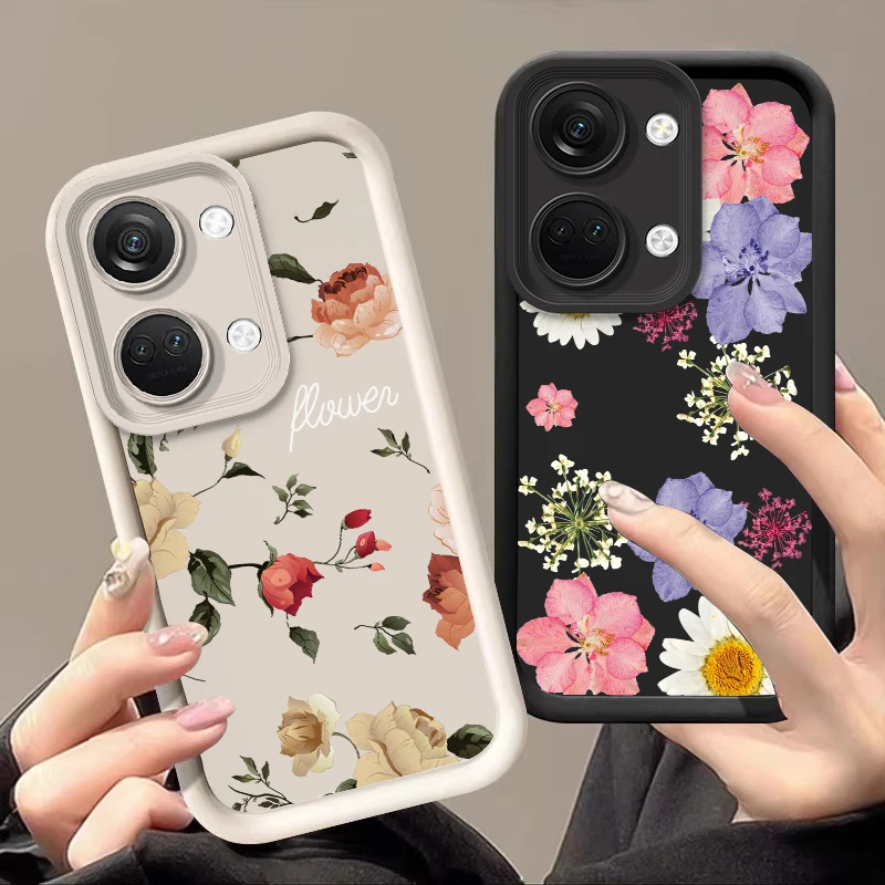 Botanical Flower For OnePlus Nord N30 12 11 8T 4 Nor d CE3 4 Lite 12R 11R 10R CE 5G N ord2 black Soft Silicone Phone Case