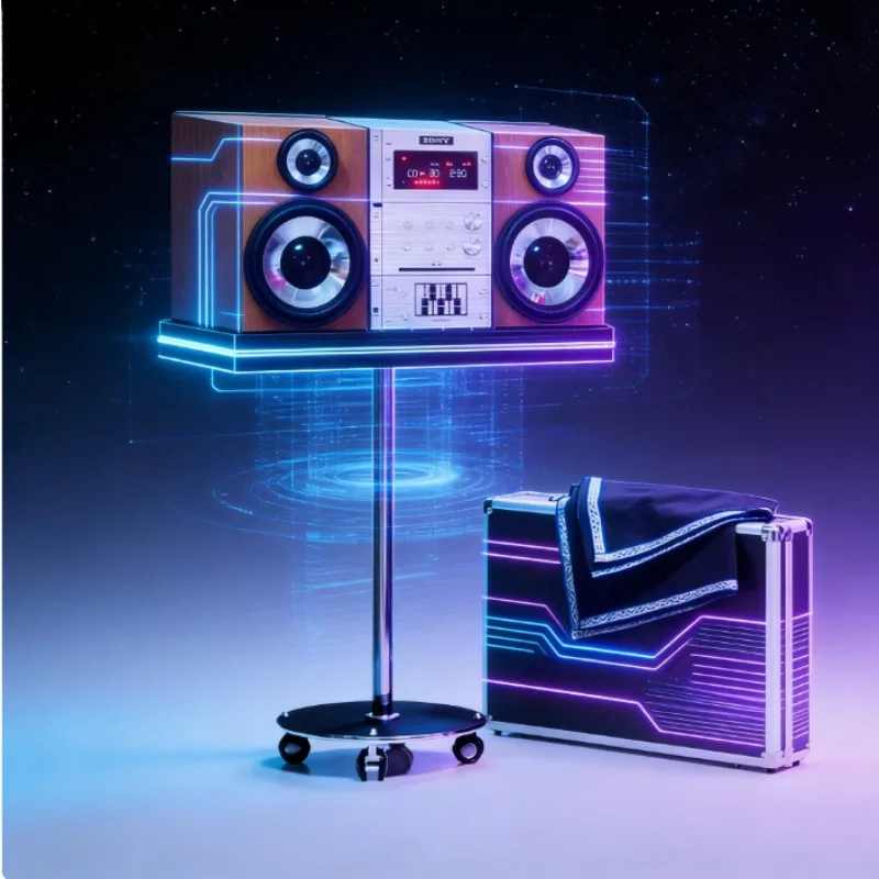 

Vanishing Radio Stereo Illusion – Wooden LED Stereo Tower Magic Trick, Stage & Close-up Props, Complete Magic Set Magician Funny