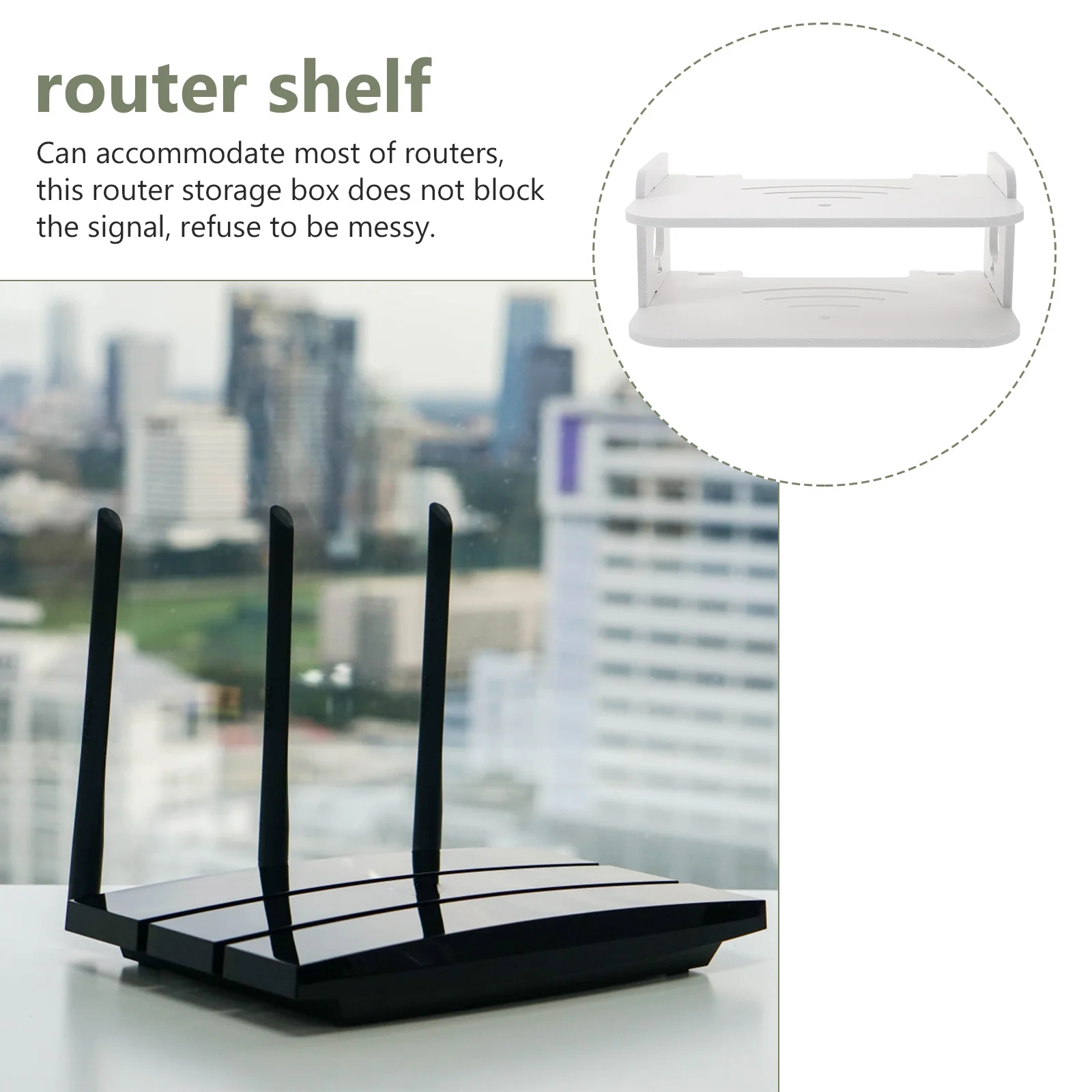 

Wall Mounted Router Shelf Lightweight Wood Panel Heat Vent Organizer for Bedroom Living Room Floating Shelves Router Shelf