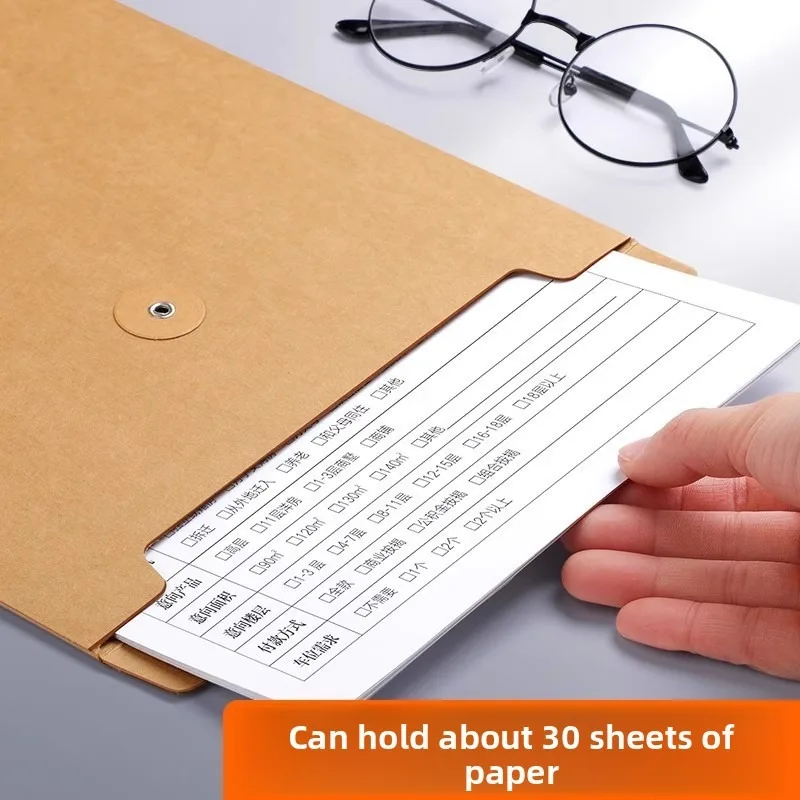 10pcs Kraft Paper A4 File Envelope Document Bag String Tie Closure Folder for Contracts Tenders Storage Bag view 3