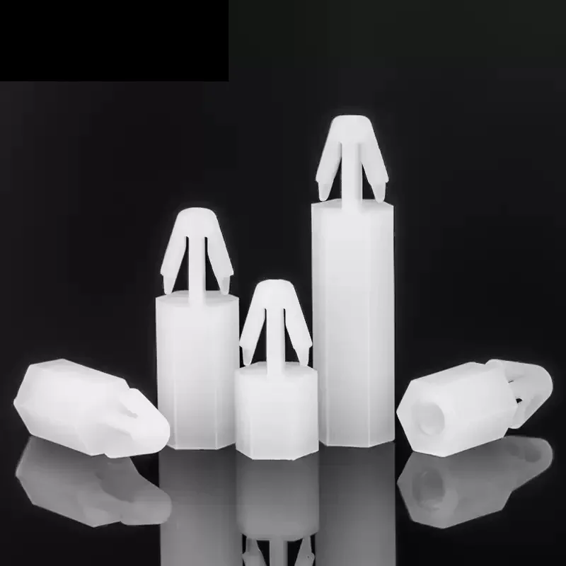 Espaçadores PCB de nylon branco M3-M4 - Parafusos de impasse push-in
